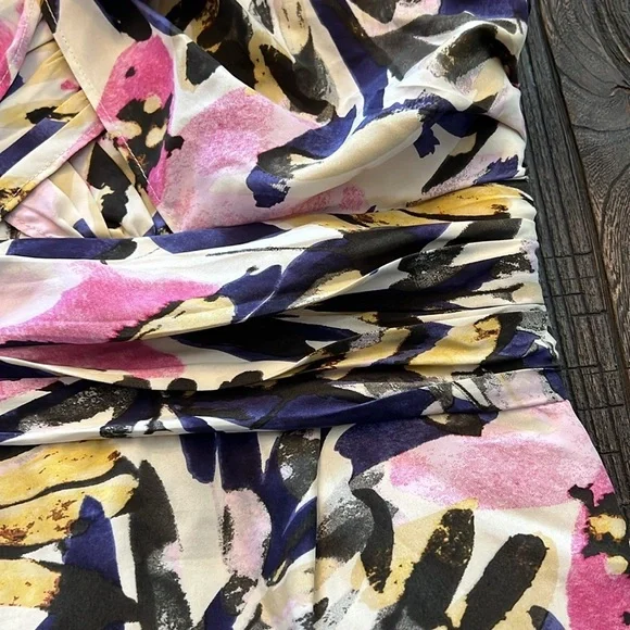 Banana Republic Silk Floral Knotted Strapless Convertible Dress Size 8 - Picture 9 of 11